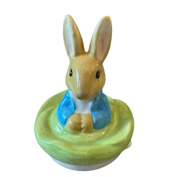Beatrix Potter Peter Rabbit Easter Cabbage Shaped Teapot Bunny Lid Embossed New - Picture 10 of 16